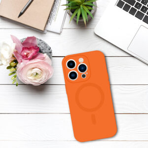 TEL PROTECT MagSilicone Dėklas skirtas Apple iPhone 15 Plus oranžinės spalvos - Image 5