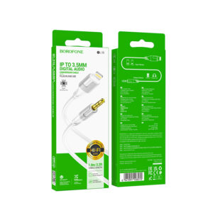 Borofone Cable AUX BL19 Creator - jack 3,5mm to Lightning - 1 metre white - Image 5