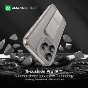 Amazing Thing Titan Pro Holder Dėklas 10FT IP156.7PTHGY skirtas Apple iPhone 15 Pro Max titanium with stand - Image 9