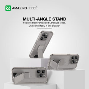 Amazing Thing Titan Pro Holder Dėklas 10FT IP156.7PTHGY skirtas Apple iPhone 15 Pro Max titanium with stand - Image 7