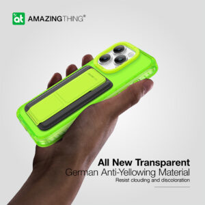 Amazing Thing Titan Pro Neon Mag Wallet Dėklas 10FT IP156.1PTWGN skirtas Apple iPhone 15 Pro green with stand - Image 7