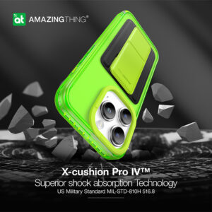 Amazing Thing Titan Pro Neon Mag Wallet Dėklas 10FT IP156.1PTWGN skirtas Apple iPhone 15 Pro green with stand - Image 9