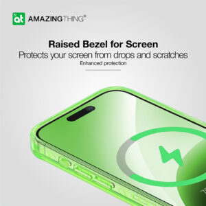Amazing Thing Titan Pro Neon Mag Wallet Dėklas 10FT IP156.1PTWGN skirtas Apple iPhone 15 Pro green with stand - Image 6