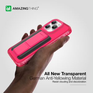 Amazing Thing Titan Pro Neon Mag Wallet Dėklas 10FT IP156.1PTWPN skirtas Apple iPhone 15 Pro pink with stand - Image 8