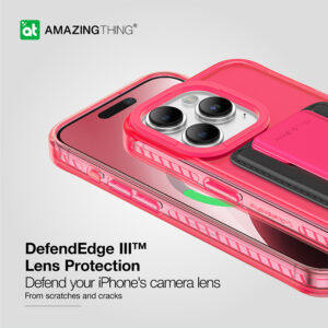 Amazing Thing Titan Pro Neon Mag Wallet Dėklas 10FT IP156.1PTWPN skirtas Apple iPhone 15 Pro pink with stand - Image 5