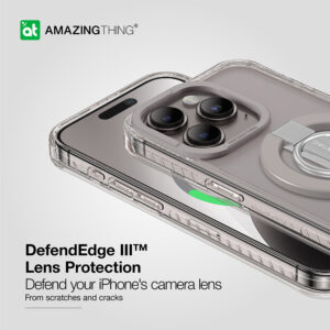 Amazing Thing Titan Pro Mag Ring Grip Dėklas 10FT IP156.7PTRGY skirtas Apple iPhone 15 Pro Max titanium - Image 5