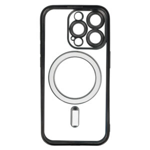 Metallic Magsafe Dėklas skirtas Apple iPhone 15 Plus juodos spalvos - Image 5