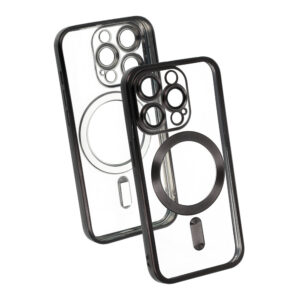 Metallic Magsafe Dėklas skirtas Apple iPhone 15 Plus juodos spalvos - Image 6