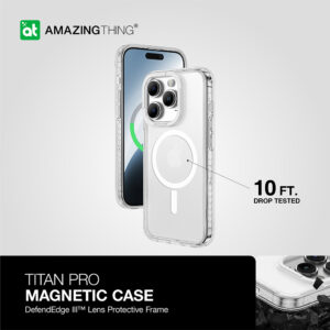 Amazing Thing Titan Pro Magsafe Dėklas 10FT IP156.7PTMCL skirtas Apple iPhone 15 Pro Max transparent - Image 5