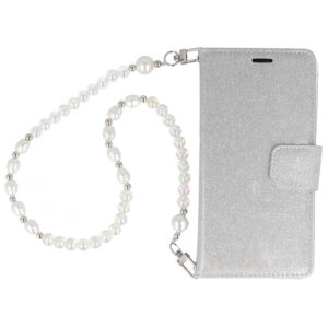 Glitter Magsafe Book dėklas skirtas Samsung Galaxy S23 sidabro spalvos - Image 4