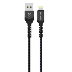 Blavec Cable Raptor braided - USB to Lightning - 2,4A 0,5 metres Apple CarPlay (CRA-UL24BG05) black-grey - Image 2