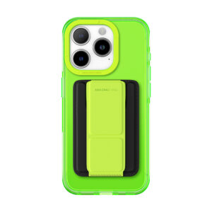 Amazing Thing Titan Pro Neon Mag Wallet Dėklas 10FT IP156.1PTWGN skirtas Apple iPhone 15 Pro green with stand - Image 2