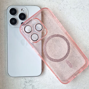 Glitter Magsafe dėklas skirtas Samsung Galaxy S24 Ultra pink clear - Image 6