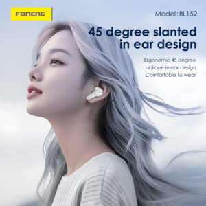 Foneng Bluetooth Earphones TWS BL152 ANC+ENC noise cancelling white - Image 4