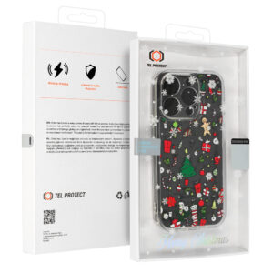TEL PROTECT Christmas Clear Case for Iphone 15 Pro Design 2 - Image 7