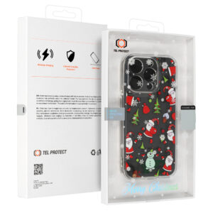TEL PROTECT Christmas Clear Case for Iphone 16 Pro Max Design 1 - Image 7