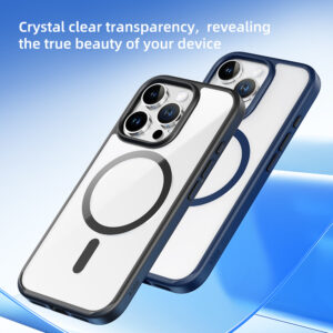 Rock Guard Series Magnetic Case for Iphone 16 transparent-black - Image 5