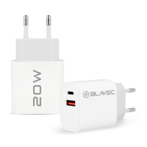 Blavec Wall charger BC-2 - USB + Type C - QC 3.0 PD 20W (TCBC2-UCW20) white - Image 2