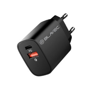 Blavec Wall charger BC-2 - USB + Type C - QC 3.0 PD 20W (TCBC2-UCB20) black - Image 3