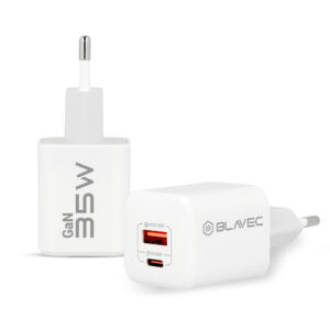 Blavec Wall charger BC-4 GaN - USB + Type C - 35W 3A (TCBC4G-UCW353A) white - Image 2