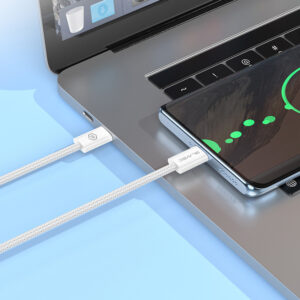 Blavec Cable Candy braided - Type C to Lightning - PD 20W 2,4A 1 metre Apple CarPlay (CCA-CL24W10) white - Image 4