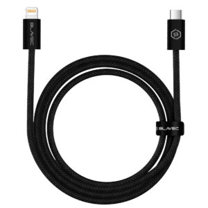 Blavec Cable Candy braided - Type C to Lightning - PD 20W 2,4A 1 metre Apple CarPlay (CCA-CL24B10) black - Image 2