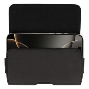 Tel Protect MAX Belt Holster (SIZE 17) skirtas Apple iPhone 16/16 Pro/17/17 Pro/Samsung A54 5G/S23 FE/S24/S24 Plus/S25/S25 Plus black, leather (155x75x12 mm) - Image 6