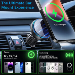 Blavec Car Mount BH-05 Magnetic with 15W MagSafe Wireless Charging and Cooling Fan System for Air Vent (BH05-MAVIB) – Black - Image 9