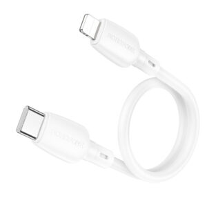 Borofone Cable BX93 Super Power - Typ C to Lightning - PD 20W 0,25 metres white - Image 3