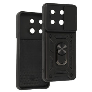 Slide Camera Armor Dėklas for Xiaomi Redmi Note 13 Pro 5G juodos spalvos - Image 4