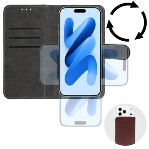 WONDER COMMON Universal Book dėklas (Dydis XL) skirtas Samsung A12/A13 4G/A34 5G/A02S/Xiaomi Redmi 12 4G/12C/Note 12 4G/12 Pro 5G/Oppo A53S/A72/A92 rudos spalvos - Image 4