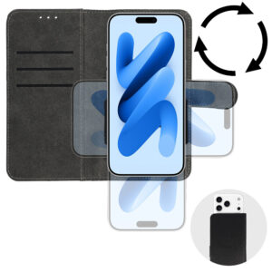 WONDER COMMON Universal Book dėklas (Dydis L) skirtas Apple iPhone 6 Plus/7 Plus/8 Plus/Xs Max/11 Pro Max/Samsung S20 FE/S21 FE/S10 Plus/A10/A32/A54/Xiaomi 12 Lite/Huawei P30 Pro juodos spalvos - Image 5