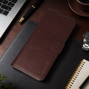 WONDER COMMON Universal Book dėklas (Dydis XL) skirtas Samsung A12/A13 4G/A34 5G/A02S/Xiaomi Redmi 12 4G/12C/Note 12 4G/12 Pro 5G/Oppo A53S/A72/A92 rudos spalvos - Image 6