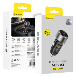 Blavec Automobilinis įkroviklis BS-05B Nitro - USB + Type C - QC 3.0 18W PD 65W (CCBS05BN-UCB) juodos spalvos - Image 8