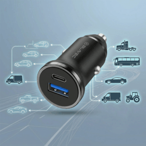 Blavec Automobilinis įkroviklis BS-01B-C Road - USB + Type C - QC 3.0 18W PD 20W su Type C į Type C kabeliu (CCBS01BCR-UCB) juodos spalvos - Image 9