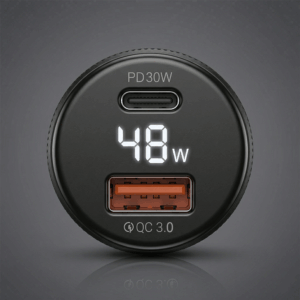 Blavec Automobilinis įkroviklis BS-04B-C Volt - USB + Type C - QC 3.0 18W PD 30W su Type C į Type C kabeliu (CCBS04BCV-UCB) juodos spalvos - Image 5