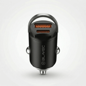 Blavec Automobilinis įkroviklis BS-02B-C Aero - USB + Type C - QC 3.0 18W PD 30W su Type C į Type C kabeliu (CCBS02BCA-UCB) juodos spalvos - Image 4