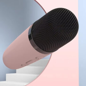 Blavec nešiojama bluetooth kolonėlė WS-07 Karaoke Party - 5W su 2 mikrofonais (WS07-2MP) rožinės spalvos - Image 3