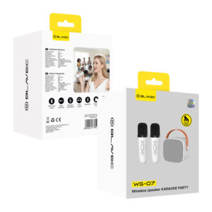 Blavec nešiojama bluetooth kolonėlė WS-07 Karaoke Party - 5W su 2 mikrofonais (WS07-2MW) baltos spalvos - Image 8