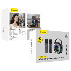 Blavec nešiojama bluetooth kolonėlė WS-08 Karaoke Idol - 8W su 2 mikrofonais (WS08-2MB) juodos spalvos - Image 9