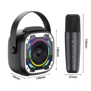 Blavec nešiojama bluetooth kolonėlė WS-08 Karaoke Idol - 8W su 2 mikrofonais (WS08-2MB) juodos spalvos - Image 5