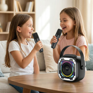 Blavec nešiojama bluetooth kolonėlė WS-08 Karaoke Idol - 8W su 2 mikrofonais (WS08-2MB) juodos spalvos - Image 7