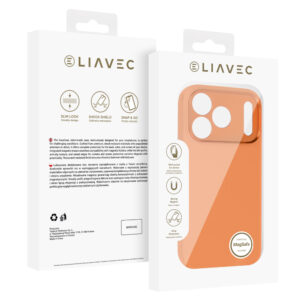 Liavec Silk Shield dėklas su Metal Camera Frame skirtas Apple iPhone 17 Pro oranžinės spalvos - Image 5