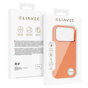 Liavec Silky dėklas su Metal Camera Frame skirtas Apple iPhone 17 Pro Max oranžinės spalvos - Image 5