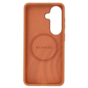 Liavec Silky dėklas su Metal Camera Frame for Samsung Galaxy S26 oranžinės spalvos - Image 4