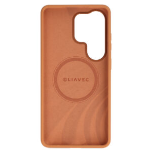 Liavec Silky dėklas su Metal Camera Frame for Samsung Galaxy S26 Ultra oranžinės spalvos - Image 4