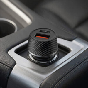 Blavec autmobilinis įkroviklis BS-03B-C Carbon - USB + Typ C -  QC 3.0 18W PD 30W z kablem Typ C na Typ C (CCBS03BC-UCB) juodos spalvos - Image 8
