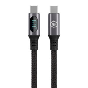 Blavec Cable Zumi braided - Type C to Type C - PD 60W 3A LCD display 1 metre Apple CarPlay/Android Auto (CZU-CC3B10) juodos spalvos - Image 2