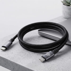 Blavec Cable Zumi braided - Type C to Type C - PD 60W 3A LCD display 1 metre Apple CarPlay/Android Auto (CZU-CC3B10) juodos spalvos - Image 3