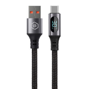 Blavec Cable Zumi braided - USB to Type C - QC 30W 3A LCD display 1 metre Apple CarPlay/Android Auto (CZU-UC3B10) juodos spalvos - Image 2